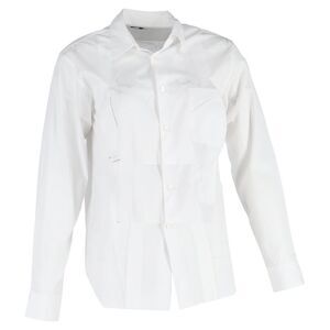 Comme Des Garçons Cutout Long Sleeve Shirt in White Cotton